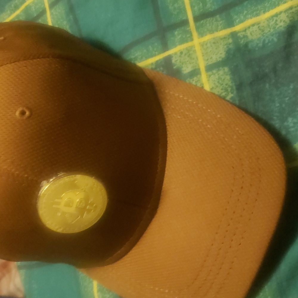 Custom Bitcoin Hat. Unisex. One Size Tan USED - Picture 3 of 6